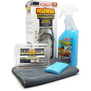 t.b.t. Kit cura auto con detergente, argilla per la pulizia e panno.