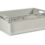 Contenitore/Cassa t.b.t. grigio in plastica con maniglie.
