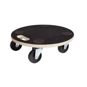 Tavola di trasporto rotonda OBI TRR-200 con ruote, superficie rivestita, portata 200 kg.