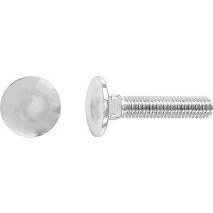 Bulloni a testa tonda zincati LUX M5 x 25 mm con filettatura completa, confezione da 100.