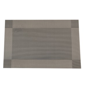 Tovaglia t.b.t. grigia con texture intrecciata per la tavola da pranzo.