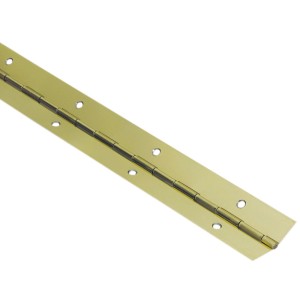 Cerniera a barra Hettich, 1200 mm, acciaio ottonato, per mobili e sportelli.