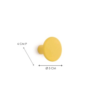 Appendiabiti giallo t.b.t., gancio a muro rotondo per guardaroba.