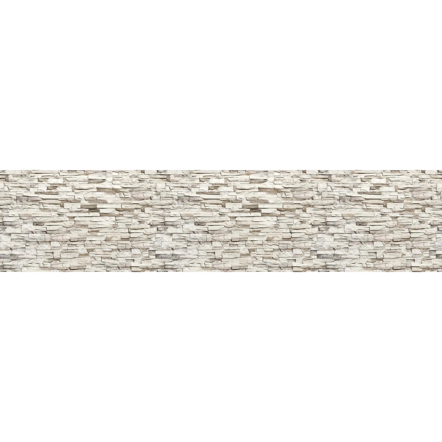 Parete in pietra chiara come paraschizzi (Paraschizzi) per la cucina o il bagno.