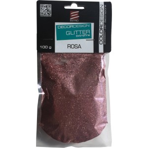 Glitter rosa per effetti creativi, 100g.