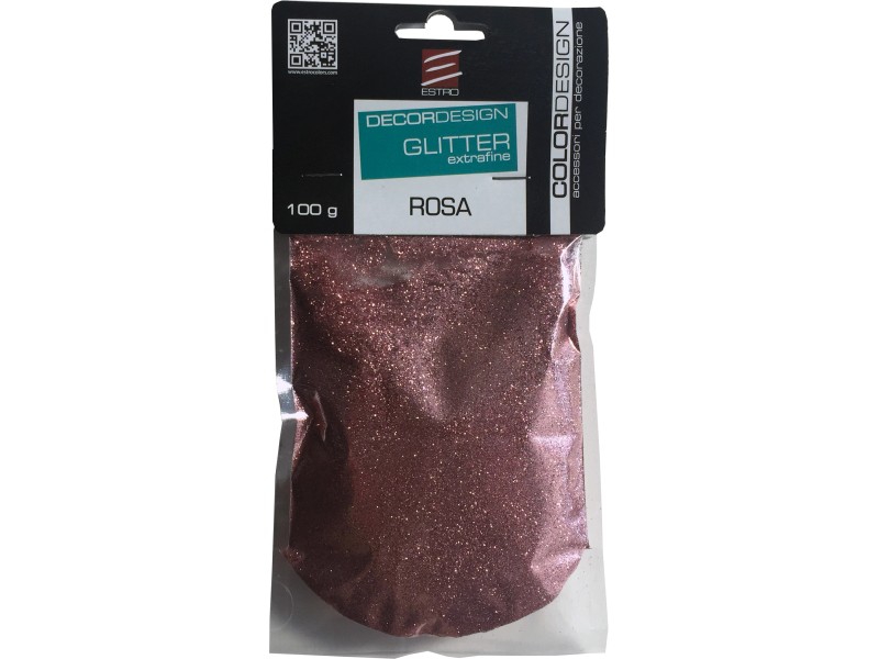 Glitter con dosatore, colore rosa, 100 gr Glitter con dosatore