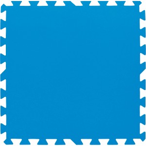 Tappetino protettivo blu Flowclear per piscina, 50x50 cm, set da 9. Sistema ad incastro per protezione flessibile.