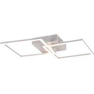 Plafoniera LED moderna e orientabile Trail in bianco opaco, 7 x 44,6 x 39,6 cm.