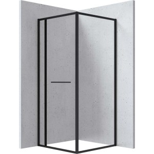 Cabina doccia quadrata Placetas Idrostile Punk vetro trasp 800x2000 mm nero