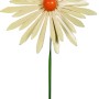 Decorazione da giardino a forma di margherita, 65 cm, in acciaio bianco-arancio.