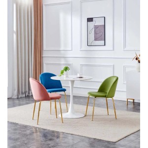 Sedia in velluto Sammi verde struttura oro 50x57xh47/77,5 cm