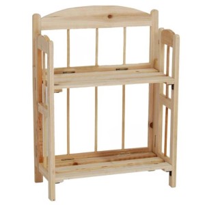 Scaffale in legno di abete 2 ripiani 38x18x52 cm