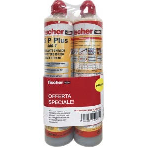 Doppia confezione Fischer FIS P Plus 300T malta a iniezione per Tasselli. Fissaggio chimico per calcestruzzo e muratura.
