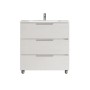 Mobile bagno t.b.t. con tre cassetti e lavabo da appoggio.