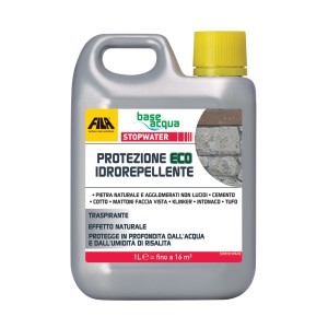 Flacone di Fila Stopwater Eco, protezione per pietra naturale e altro. Per trattamento e pulizia pavimenti.