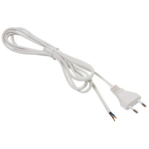 Cavo bianco con spina per lampade, accessorio per componenti per lampadari.