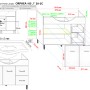 Disegno tecnico mobile bagno Orphea 105-T 2A-2C, misure e dettagli per l'arredo bagno.