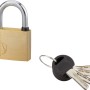 Lucchetto t.b.t. color ottone con portachiavi.