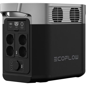 EcoFlow Delta 2 Powerstation con batteria LFP da 1024 Wh, porte e maniglia per il trasporto.