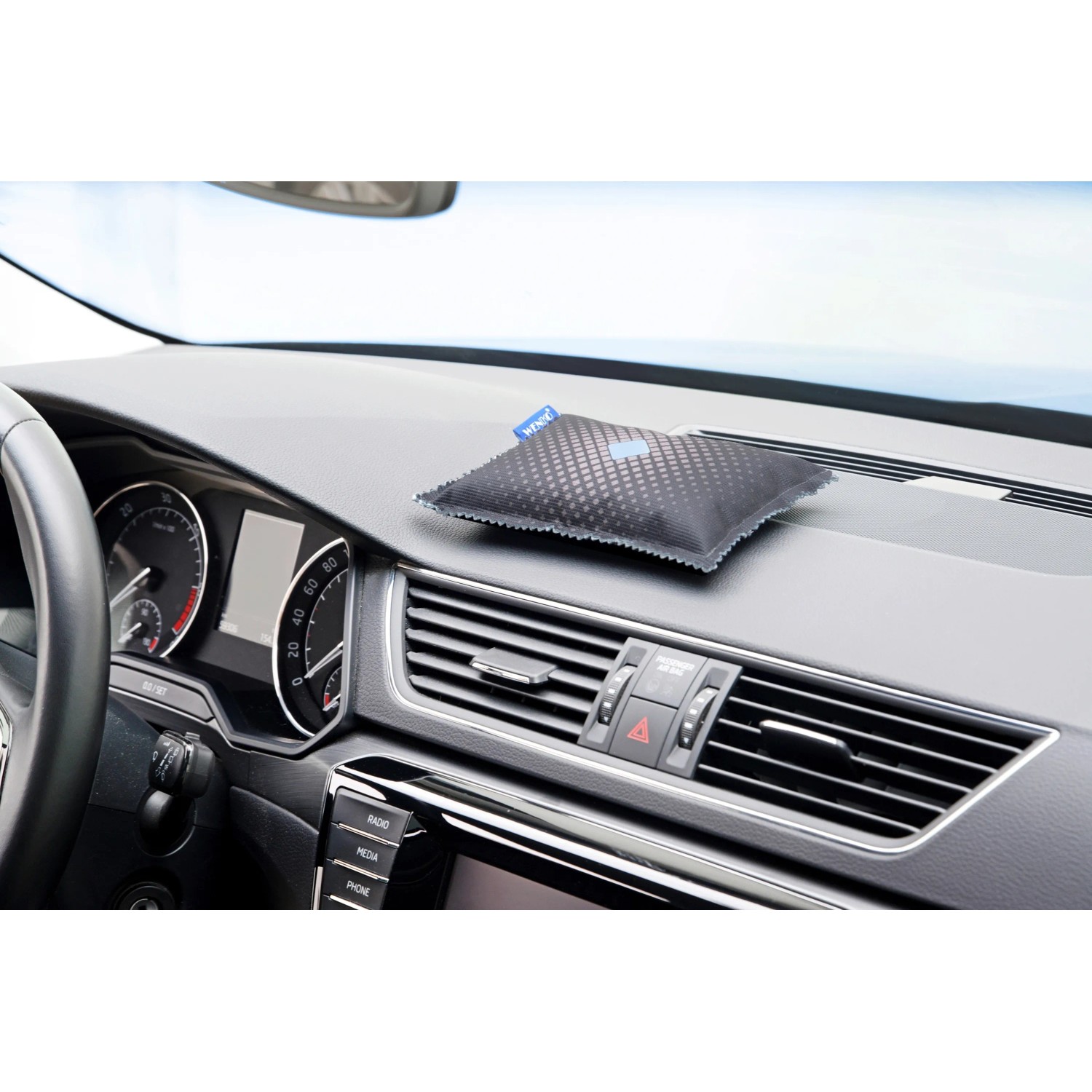 Deumidificatore Per Auto, Cuscino Deumidificatore Riutilizzabile Deumidificazione Dell Aria Dell Abitacolo 19x14x3 Cm Nero 5324