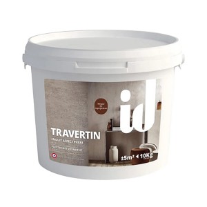 Secchio di pittura effetto travertino t.b.t. per pareti decorative.