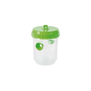 Trappola per vespe t.b.t. con coperchio verde e contenitore trasparente.