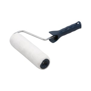 Rullo a pelo corto LUX, larghezza 25 cm, con manico blu. Ideale per vernici dense e lavori di intonacatura.
