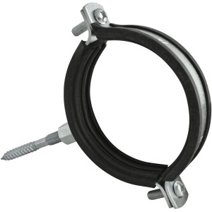 Collare per tubi HT Marley DN 90 insonorizzato con bullone per fissaggio tubi di scarico.