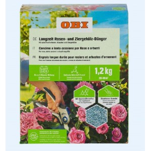 Concime a lenta cessione per rose e arbusti ornamentali OBI, 1,2 kg. Concime per rose e arbusti.