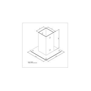 Disegno tecnico di un supporto per palo per il montaggio di pali.