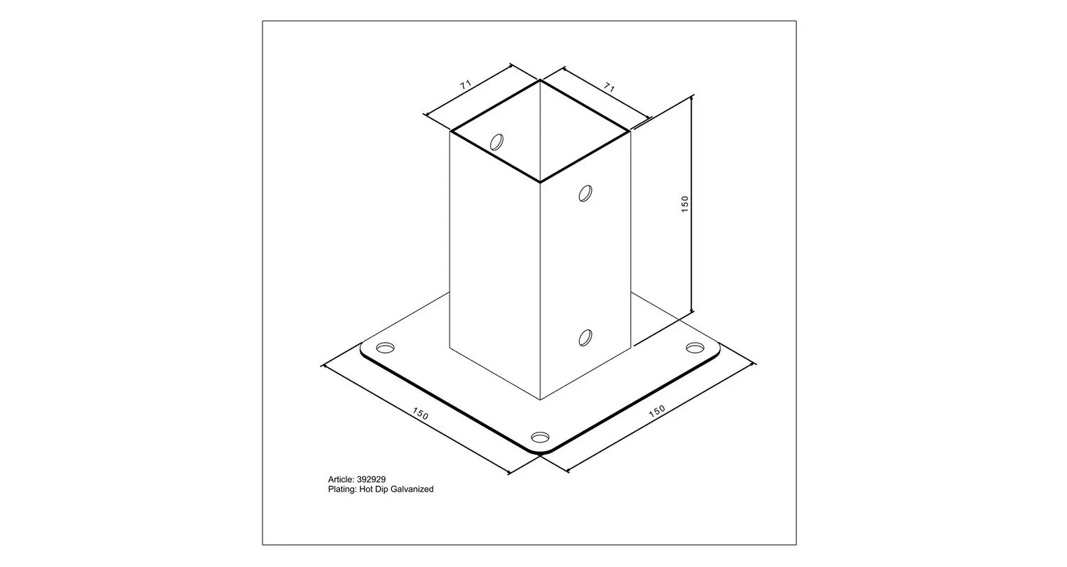 Porta Palo Alberts 71x71 Mm - In Acciaio Zincato, Da Avvitare Per Pali Quadrati - Foto 7