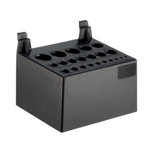 Porta-punte LUX nero per sistemi a pannello forato, per riporre punte da trapano (1-13mm).