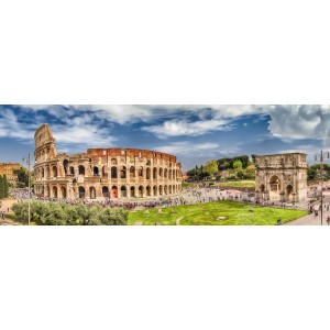 Decorazione murale: Colosseo e Arco di Costantino a Roma di giorno.