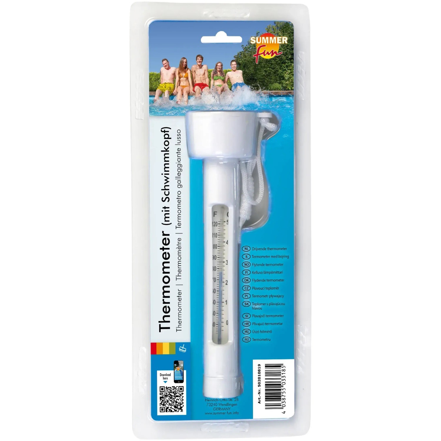 Termometro Digitale Wireless Per Piscina E Laghetto – Display LCD 2,5”, Sensore Impermeabile IPX8, Portata 60m, Preciso ±1°C, Batterie Non Incluse