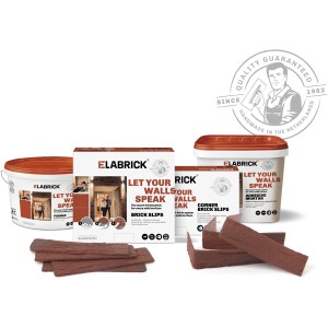 Listelli Elabrick Sahara, 5x21 cm, con accessori come colla e primer.