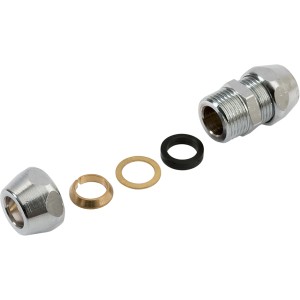 t.b.t. Raccordo per tubo flessibile, cromato, con guarnizioni e dado a risvolto.