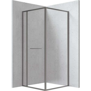 Cabina doccia quadrata Placetas Idrostile vetro trasparente 900x2000 mm titanio