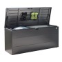 Biohort Stylebox 140 aperta in grigio scuro metallizzato, box universale per giardino, terrazza o balcone.