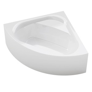 Vasca angolare bianca per il bagno.