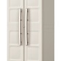 Mobile da balcone t.b.t. beige e grigio con due ante e maniglie.