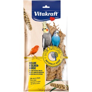 Vitakraft Vita Nature Miglio Giallo, integratore alimentare per uccelli, confezione da 100g.