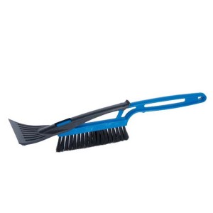 Raschietto per ghiaccio con spazzola, blu/nero, per la pulizia del parabrezza in inverno.