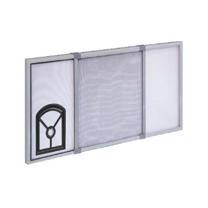 Zanzariera estensibile con gattaiola Irs 70x50 cm argento