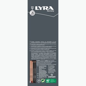Set di matite da schizzo Lyra con 6 matite per disegnare e abbozzare.