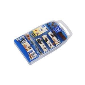 Set LUX Minitool, 140 pezzi, in scatola trasparente. Accessori per utensili miniaturizzati.