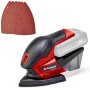 Levigatrice multifunzione a batteria Einhell TE-OS 18/150 Solo con carta vetrata. Levigatrice compatta per angoli e bordi.