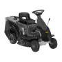 Trattorino tagliaerba Alpina AT2 66 QA, tosaerba compatto nero con cesto di raccolta.