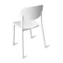 Sedia impilabile bianca t.b.t. per interni, vista posteriore.