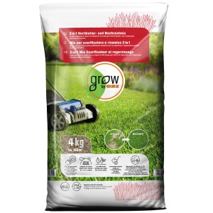 OBI 2 in 1 mix per scarificatura e risemina, confezione da 4 kg per riparazione e rinnovo del prato.