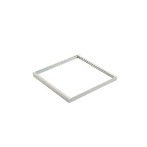 Cornice quadrata per pannello LED in argento.